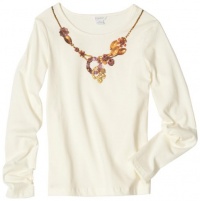 KC Parker Girls 7-16 Long Sleeve Jersey Necklace Tee, Pearl, 10 KC Parker Girls 7-16 Long Sleeve Jersey Necklace Tee, Pearl, 10