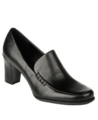 Crafted in leather with stitched detailing around the toe, Franco Sarto's Nolan loafers offer timeless, traditional style you'll wear for years to come. With a square-toe silhouette, slip-on entry and 2-1/2 heel. Crafted in leather with stitched detailing around the toe, Franco Sarto's Nolan loafers offer timeless, traditional style you'll wear for years to come. With a square-toe silhouette, slip-on entry and 2-1/2 heel.