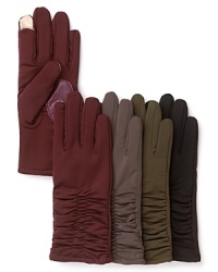 With elegant ruching, plenty of stretch and Thinsulate lining, these touch-screen friendly gloves from Echo are a flawless fit. With elegant ruching, plenty of stretch and Thinsulate lining, these touch-screen friendly gloves from Echo are a flawless fit.