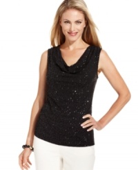 Charter Club's sequin top adds texture and shine to anything from crisp pants to pencil skirts. Charter Club's sequin top adds texture and shine to anything from crisp pants to pencil skirts.