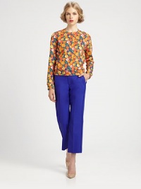 Soft, finespun cashmere, patterned with a colorful floral print.Crewneck with stitched V detailBanded cuffs and hemlineAbout 21 from shoulder to hemCashmereDry cleanImportedModel shown is 5'10 (177cm) wearing US size Small. Soft, finespun cashmere, patterned with a colorful floral print.Crewneck with stitched V detailBanded cuffs and hemlineAbout 21 from shoulder to hemCashmereDry cleanImportedModel shown is 5'10 (177cm) wearing US size Small.