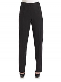 THE LOOKFine, light wool with a subtle heathered lookSmooth waistband with elasticized side insets and hidden hook closeZip flyFlat frontBack dartsStraight legUnfinished hemTHE FITRise, about 11Inseam, about 32THE MATERIAL97% wool/3% elastaneCARE & ORIGINDry cleanMade in Italy THE LOOKFine, light wool with a subtle heathered lookSmooth waistband with elasticized side insets and hidden hook closeZip flyFlat frontBack dartsStraight legUnfinished hemTHE FITRise, about 11Inseam, about 32THE MATERIAL97% wool/3% elastaneCARE & ORIGINDry cleanMade in Italy