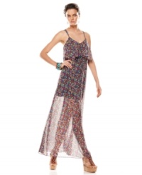 Inspired by the bold style of Brasil, this printed chiffon BCBGeneration maxi dress features the hottest silhouette of the season -- a sheer maxi overlay with mini lining! Inspired by the bold style of Brasil, this printed chiffon BCBGeneration maxi dress features the hottest silhouette of the season -- a sheer maxi overlay with mini lining!