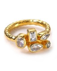 Don't settle just one crystal: opt for Melinda Maria's crystal cluster ring. Flaunting hammered gold, the multi-stone style commands attention at cocktail hour or fabulous fêtes. Don't settle just one crystal: opt for Melinda Maria's crystal cluster ring. Flaunting hammered gold, the multi-stone style commands attention at cocktail hour or fabulous fêtes.