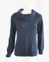 LAUREN JEANS CO Ralph Lauren Womens Blue Cowl Neck Long Sleeve Sweater L
