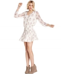 With a flirty A-line shape, this floral-print Free People dress is perfect for dressing up daytime style! With a flirty A-line shape, this floral-print Free People dress is perfect for dressing up daytime style!