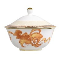 Dynasty, the newest pattern from Wedgwoods Expressive collection is uniquely designed with an archival Chinese Dragon motif and elegant Greek key border. Bone china.