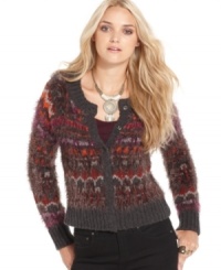 Add on-trend texture to your fall look with this patterned Kensie cardigan -- a hot layering piece! Add on-trend texture to your fall look with this patterned Kensie cardigan -- a hot layering piece!