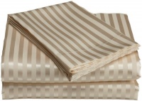 Divatex Home Fashions Royal Opulence Woven Satin Stripe Queen Sheet Set, Ivory