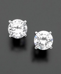 B. Brilliant Sterling Silver Earrings, Cubic Zirconia 6.5mm Stud B. Brilliant Sterling Silver Earrings, Cubic Zirconia 6.5mm Stud