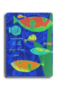 Deep Blue Sea 30x40 Artistic Planked Wood Sign by Lisa Weedn Deep Blue Sea 30x40 Artistic Planked Wood Sign by Lisa Weedn