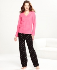 Sweet dreams are all yours. Cuddle up to the soft fleece and cute prints of these Cotton Candy Mix It Up pajamas by Charter Club. Sweet dreams are all yours. Cuddle up to the soft fleece and cute prints of these Cotton Candy Mix It Up pajamas by Charter Club.
