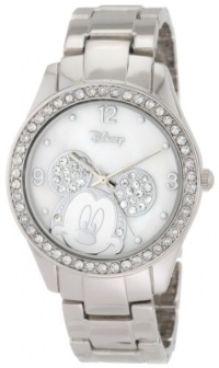 Disney Women's MK2128 Mickey Mouse Rhinestone Accent Silver-Tone Bracelet Watch Disney Women's MK2128 Mickey Mouse Rhinestone Accent Silver-Tone Bracelet Watch