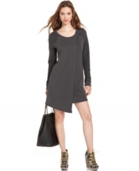 An asymmetrical detail and inside-out sleeves up the edge on this RACHEL Rachel Roy sweater dress -- perfect for a chic fall look! An asymmetrical detail and inside-out sleeves up the edge on this RACHEL Rachel Roy sweater dress -- perfect for a chic fall look!