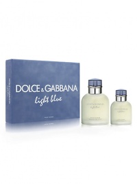 Dolce & Gabbana Light Blue Pour Homme is a tribute to the sea and sensuality of the Mediterranean - a destination that is the perfect playground for seduction. Experience the essence of an Italian summer with top notes of juniper, bergamot, frozen grapefruit and Sicilian mandarin. The heart captures the radiance of living with Sichuan pepper, rosemary and rosewood. It embraces a masculine base of incense, muskwood and oak. Set contains 4.2 oz. Eau de Toilette and 1.3 oz. Eau de Toilette. Dolce & Gabbana Light Blue Pour Homme is a tribute to the sea and sensuality of the Mediterranean - a destination that is the perfect playground for seduction. Experience the essence of an Italian summer with top notes of juniper, bergamot, frozen grapefruit and Sicilian mandarin. The heart captures the radiance of living with Sichuan pepper, rosemary and rosewood. It embraces a masculine base of incense, muskwood and oak. Set contains 4.2 oz. Eau de Toilette and 1.3 oz. Eau de Toilette.
