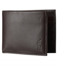 Refinement meets practicality in this sophisticated passcase wallet, constructed from soft pebbled leather with a removable double-ID window for easy stowing of essential cards. Refinement meets practicality in this sophisticated passcase wallet, constructed from soft pebbled leather with a removable double-ID window for easy stowing of essential cards.