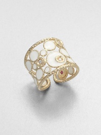 From the Bollicine Collection. A intricately detailed 18k gold design accented with brilliant diamonds and glossy enamel. 18k goldDiamonds, .07 tcwEnamelMade in Italy From the Bollicine Collection. A intricately detailed 18k gold design accented with brilliant diamonds and glossy enamel. 18k goldDiamonds, .07 tcwEnamelMade in Italy