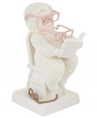 A cute, playful take on the misplacing of glasses, this Snowbabies figurine is adorable enough to trigger anyone's memory. Crafted of porcelain bisque from Department 56. A cute, playful take on the misplacing of glasses, this Snowbabies figurine is adorable enough to trigger anyone's memory. Crafted of porcelain bisque from Department 56.