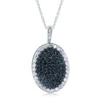 Effy Jewelry Effy® 14K White Gold Diamond and Black Diamond Pendant 1.57 Tcw. Effy Jewelry Effy® 14K White Gold Diamond and Black Diamond Pendant 1.57 Tcw.