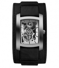 G by GUESS Black Leather Gear Cuff Watch G by GUESS Black Leather Gear Cuff Watch