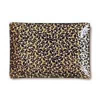 A floral-inspired print with hand-applied gold foil lends a dramatic touch to this resplendent glass tray from Fringe. A floral-inspired print with hand-applied gold foil lends a dramatic touch to this resplendent glass tray from Fringe.