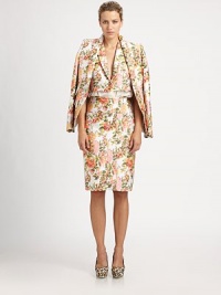 The classic blazer gets a feminine update in luxe, colorful rose-patterned jacquard.Notched lapelsFront button closureFlap pocketsVented cuffsAbout 24 from shoulder to hemPolyamide/cotton/silkDry cleanImportedModel shown is 5'10 (177cm) wearing US size 4. The classic blazer gets a feminine update in luxe, colorful rose-patterned jacquard.Notched lapelsFront button closureFlap pocketsVented cuffsAbout 24 from shoulder to hemPolyamide/cotton/silkDry cleanImportedModel shown is 5'10 (177cm) wearing US size 4.