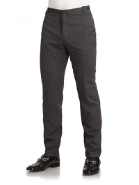 THE LOOKWaistband with belt loopsZip fly with slide tab and button closureDual seam pocketsBack welt pockets with button closuresBelt tab accent at back waistTHE FITRise, about 10Inseam, about 31THE MATERIAL70% cotton/30% silkFully linedCARE & ORIGINDry cleanMade in Italy THE LOOKWaistband with belt loopsZip fly with slide tab and button closureDual seam pocketsBack welt pockets with button closuresBelt tab accent at back waistTHE FITRise, about 10Inseam, about 31THE MATERIAL70% cotton/30% silkFully linedCARE & ORIGINDry cleanMade in Italy