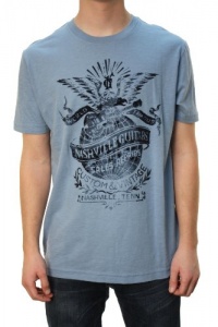 Lucky Brand Men's Nashville Guitars T-Shirt Light Blue