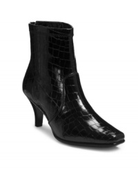 Dress for the part you want. The Navy Base booties by Aerosoles are your new power shoe, with their smart height, back zipper entry and either smooth or croc-embossed finish. Dress for the part you want. The Navy Base booties by Aerosoles are your new power shoe, with their smart height, back zipper entry and either smooth or croc-embossed finish.