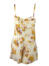 Free People Womens Ivory Combo Candy Floral Print Shorts Romper 12 Free People Womens Ivory Combo Candy Floral Print Shorts Romper 12