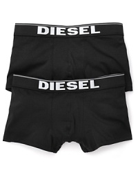 Comfy, supportive boxer trunks from Diesel, decorated with logo lettering and contrast trim along a wide elastic waistband. Comfy, supportive boxer trunks from Diesel, decorated with logo lettering and contrast trim along a wide elastic waistband.