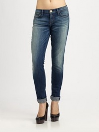 Critically acclaimed rolled skinnies updated by a lower rise and love-worn wash. THE FITRise, about 8Inseam, about 31THE DETAILSButton closureZip flyFive-pocket styleRolled cuffsCotton/polyester/elastaneMachine washMade in ItalyModel shown is 5'11 (178cm) wearing US size 4. Critically acclaimed rolled skinnies updated by a lower rise and love-worn wash. THE FITRise, about 8Inseam, about 31THE DETAILSButton closureZip flyFive-pocket styleRolled cuffsCotton/polyester/elastaneMachine washMade in ItalyModel shown is 5'11 (178cm) wearing US size 4.