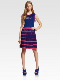 Crocheted trim lends a handcrafted touch to this charming fit-and-flare frock.Round neckSleevelessSet-in waistA-line skirtAbout 21 from natural waist90% cotton/10% acrylicDry cleanImportedModel shown is 5'8½ (174cm) wearing US size Small. Crocheted trim lends a handcrafted touch to this charming fit-and-flare frock.Round neckSleevelessSet-in waistA-line skirtAbout 21 from natural waist90% cotton/10% acrylicDry cleanImportedModel shown is 5'8½ (174cm) wearing US size Small.