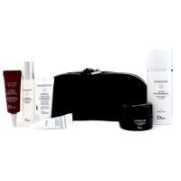 Diorsnow Travel Set: Lotion + Essence + D-NA Night Creme + UV Shield + Eye Treatment + One Essential Serum + Bag (Black) 6pcs+1bag