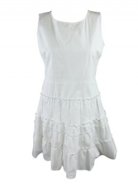 Red Valentino Womens Rib Ruffle Skirt Sleeveless Dress Red Valentino Womens Rib Ruffle Skirt Sleeveless Dress