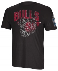 Take it to the hoop! Be a part of pumping up your favorite NBA team by showing support with this Chicago Bulls graphic t-shirt from adidas. Take it to the hoop! Be a part of pumping up your favorite NBA team by showing support with this Chicago Bulls graphic t-shirt from adidas.