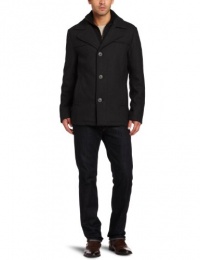Kenneth Cole Men's Melton Single-Breasted Pea Coat Kenneth Cole Men's Melton Single-Breasted Pea Coat