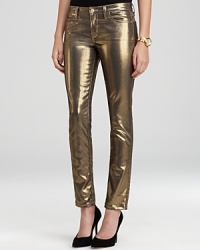 Brimming with downtown edge, these kate spade new york jeans put a shine on your style with a lustrous, gold-tone finish. Amp up the look with a strappy tank and sleek pumps for untamed urban attitude. Brimming with downtown edge, these kate spade new york jeans put a shine on your style with a lustrous, gold-tone finish. Amp up the look with a strappy tank and sleek pumps for untamed urban attitude.