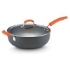 Rachael Ray Hard Anodized II Nonstick Dishwasher Safe 6-Quart Covered Chef Pan, Orange