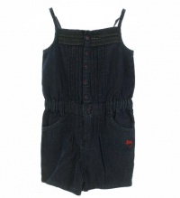 DKNY Baby Girl's Denim Romper Dark Wash 18M DKNY Baby Girl's Denim Romper Dark Wash 18M