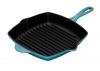 Le Creuset Enameled Cast-Iron 10-1/4-Inch Square Skillet Grill, Caribbean