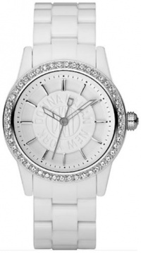 Dkny Quartz White Gem Dial White Plastic Band - Women's Watch NY8011 Dkny Quartz White Gem Dial White Plastic Band - Women's Watch NY8011