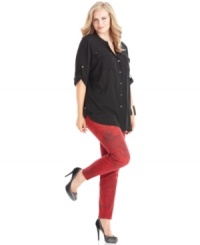 Land one the season's hottest trends with DKNY Jeans' plus size skinny jeans, flaunting a sexy python-print! (Clearance) Land one the season's hottest trends with DKNY Jeans' plus size skinny jeans, flaunting a sexy python-print! (Clearance)