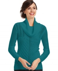 Every gal needs that perfectly cozy cable-knit sweater and Design History's petite piece is the perfect pick! Every gal needs that perfectly cozy cable-knit sweater and Design History's petite piece is the perfect pick!