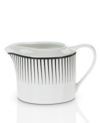 Have fun with the stylized stripes and serious durability of Mikasa's Cheers creamer. Bone china in black and white caters modern tables with a sense of whimsy. (Clearance) Have fun with the stylized stripes and serious durability of Mikasa's Cheers creamer. Bone china in black and white caters modern tables with a sense of whimsy. (Clearance)