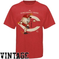 MLB Majestic Cincinnati Reds Vintage Classic Heathered T-shirt - Red MLB Majestic Cincinnati Reds Vintage Classic Heathered T-shirt - Red