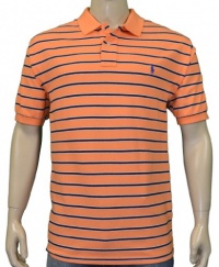 Polo Ralph Lauren Men's Classic Fit Mesh Striped Shirt Orange-2XL Polo Ralph Lauren Men's Classic Fit Mesh Striped Shirt Orange-2XL
