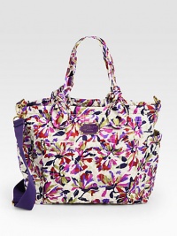 A colorful style perfect for your baby supplies or other goods with a subtle topstitched logo and a convenient detachable strap.Double top handles, 9 dropDetachable adjustable shoulder strap, 17-23 dropTop zip closureFour outside open pocketsOne inside zip pocketFour inside open pocketsOne changing matFully lined12½W X 13H X 6½DImported A colorful style perfect for your baby supplies or other goods with a subtle topstitched logo and a convenient detachable strap.Double top handles, 9 dropDetachable adjustable shoulder strap, 17-23 dropTop zip closureFour outside open pocketsOne inside zip pocketFour inside open pocketsOne changing matFully lined12½W X 13H X 6½DImported