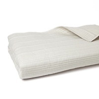 Intricate quilted stripes add textural richness to this Hudson Park coverlet - a simple way to bring modern luxury to your bedroom. Intricate quilted stripes add textural richness to this Hudson Park coverlet - a simple way to bring modern luxury to your bedroom.