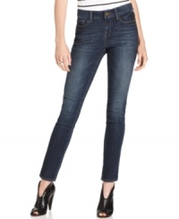 Add DKNY Jeans' petite dark-wash skinnies to your wardrobe and create a variety of fashion-forward ensembles! Add DKNY Jeans' petite dark-wash skinnies to your wardrobe and create a variety of fashion-forward ensembles!